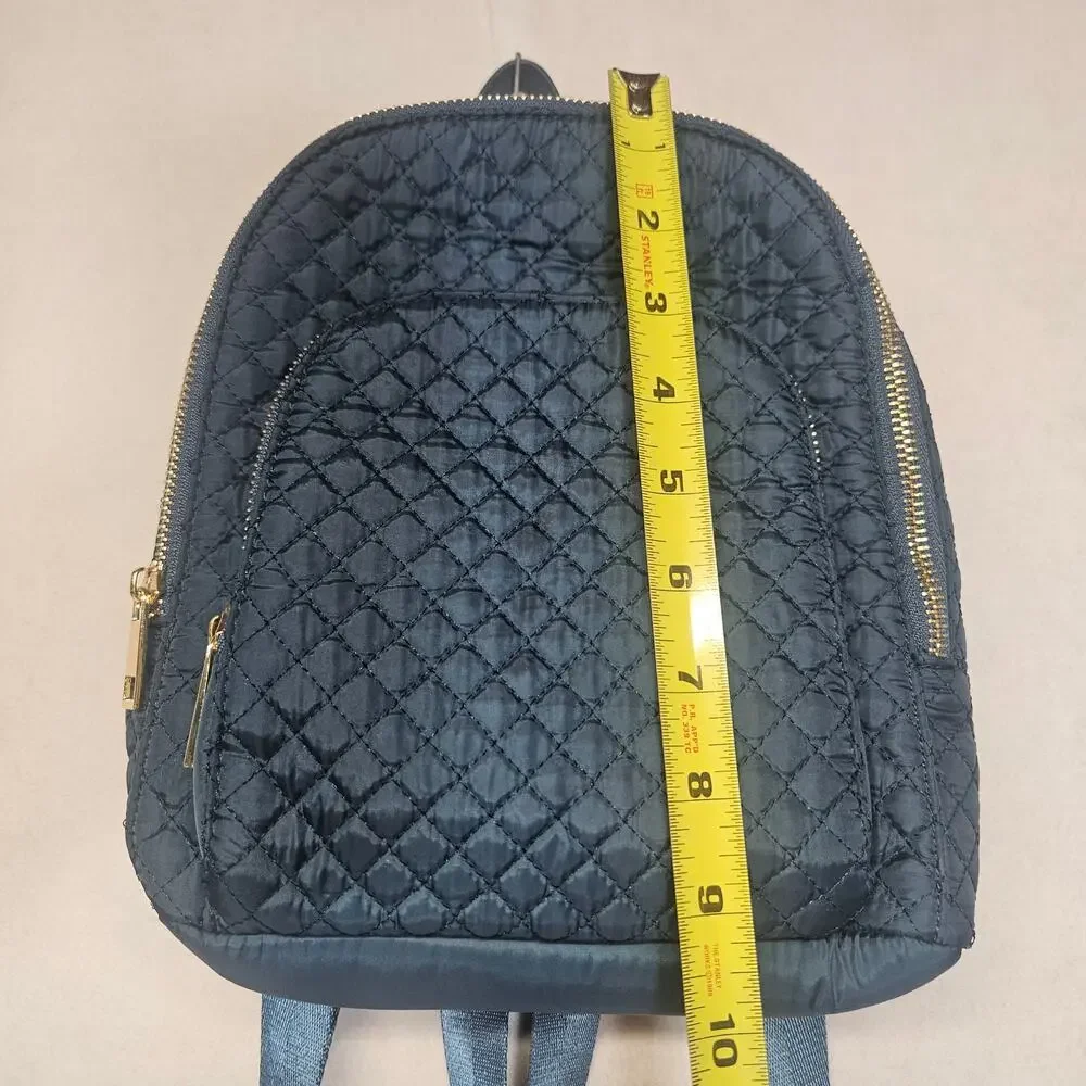 Cynthia Rowley Quilted Mini Backpack Blue Teal Gold Hardware Small Purse